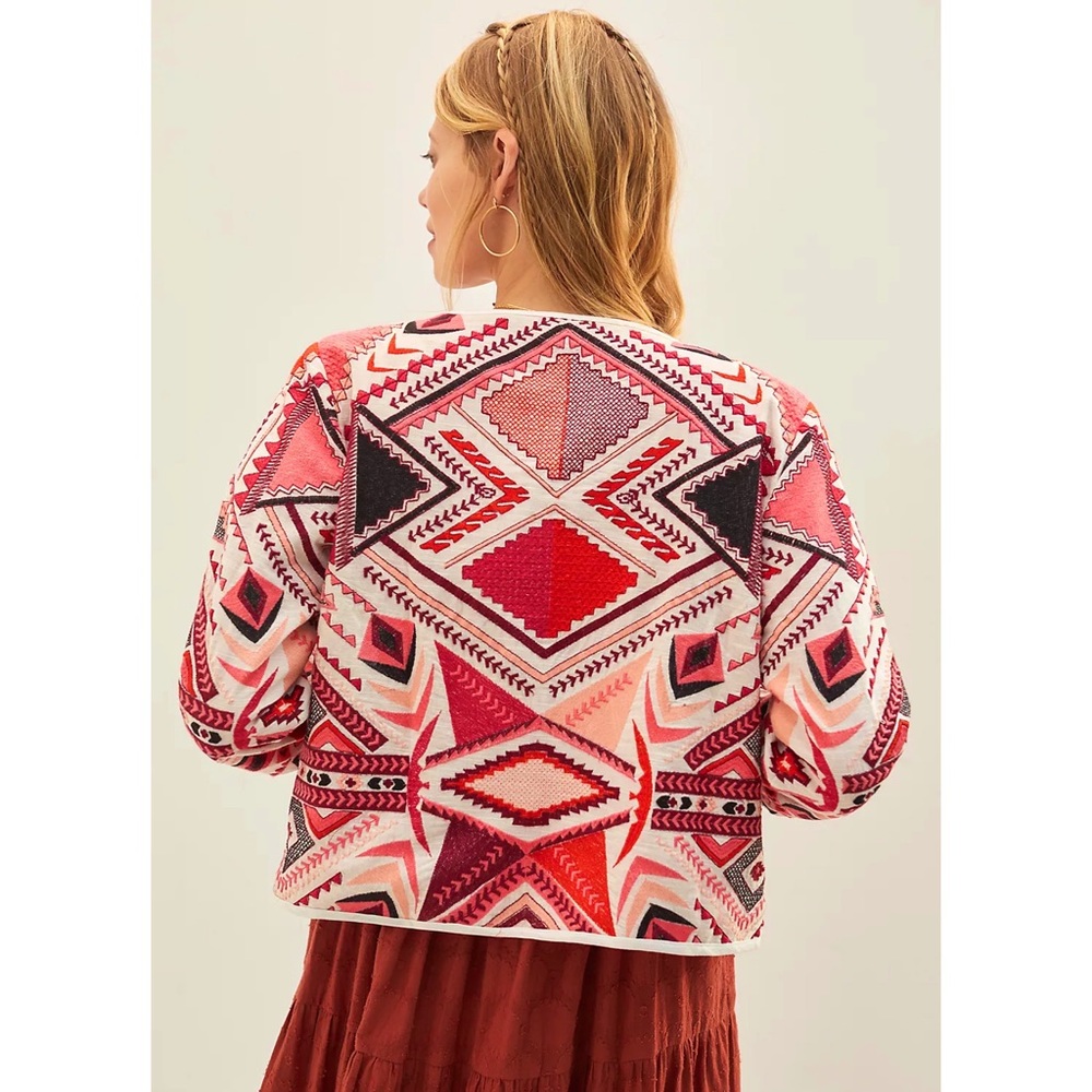 NWT Anthropologie Abstract Geo Quilted Jacket - XS, S - Picture 3 of 8